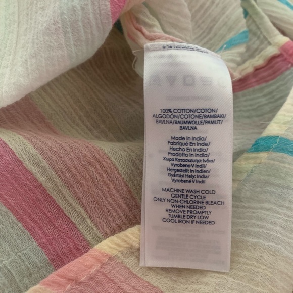 Chaps | Sheer Striped Blouse | M - Picture 8 of 10